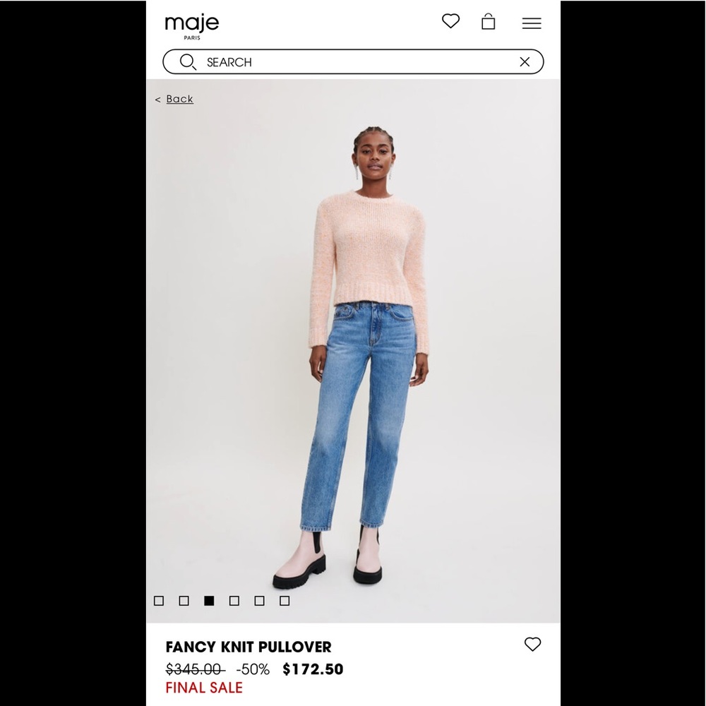🌸🍊NEW WITH TAGS🍊🌸 Maje FANCY KNIT PULLOVER size 1